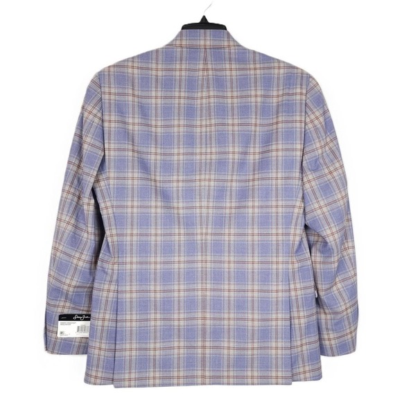 Sean John Men's Classic-Fit Stretch Suit Jacket Violet Plaid 36S NWT - Picture 3 of 4